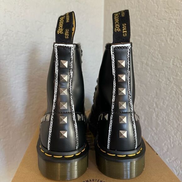 Dr. Martens 1460 Stud Lace-Up Studded Leather Boot, Size 8, Black/Silver, NWT‎ - Picture 6 of 16